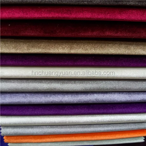 High Quality New Style Fashion Color Polyester Tricot Velvet Curtain Fabric