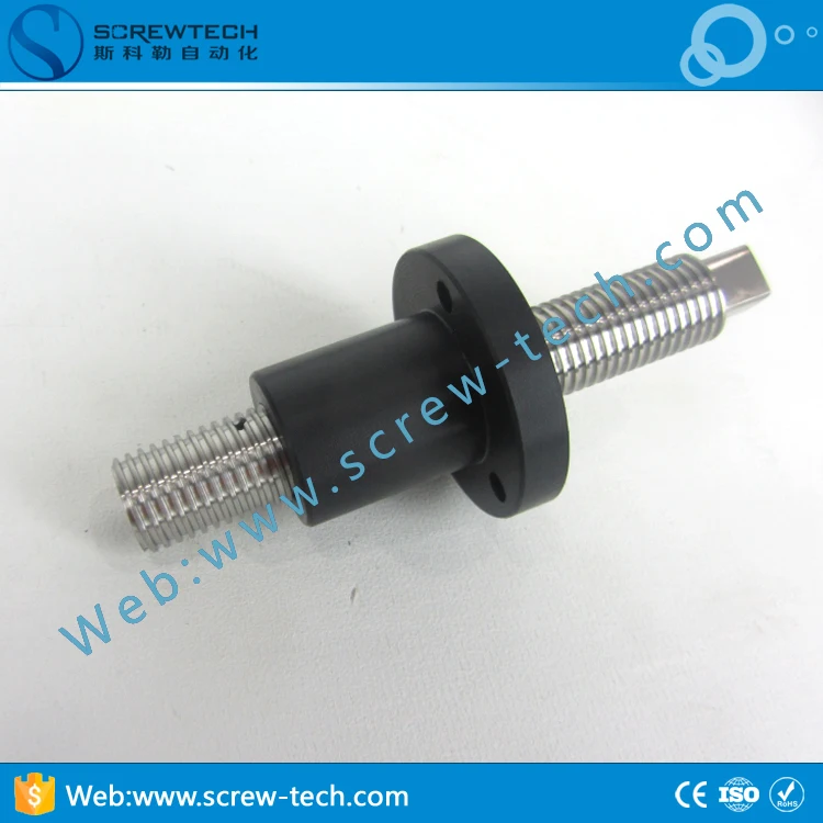 Trapezoidal thread lead screw Tr16*4 with plastic flange nut