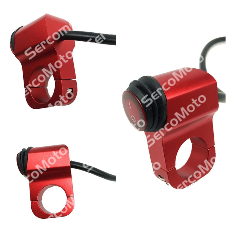 Водонепроницаемые переключатели на руль для мотоцикла, 12 В, 7/8 дюйма, 22 мм, стоп-сигналы для фар, противотуманные фары, переключатель ВКЛ./ВЫКЛ. С индикатором