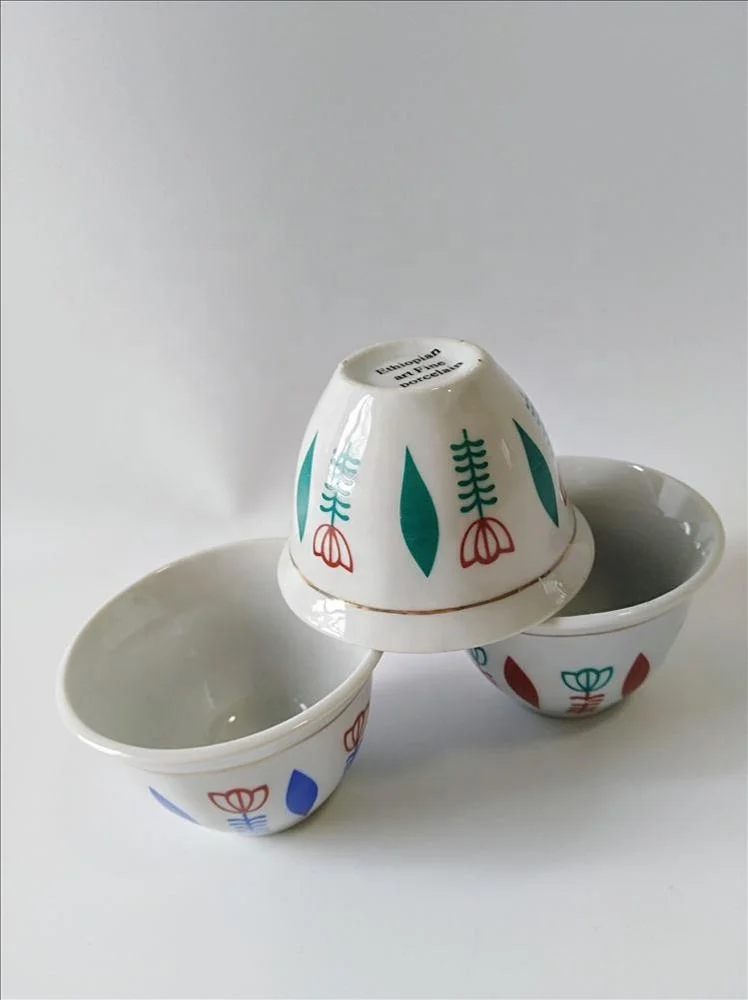 Classical arts of cawa cup for Ethiopian traditional coffee cup Cinis