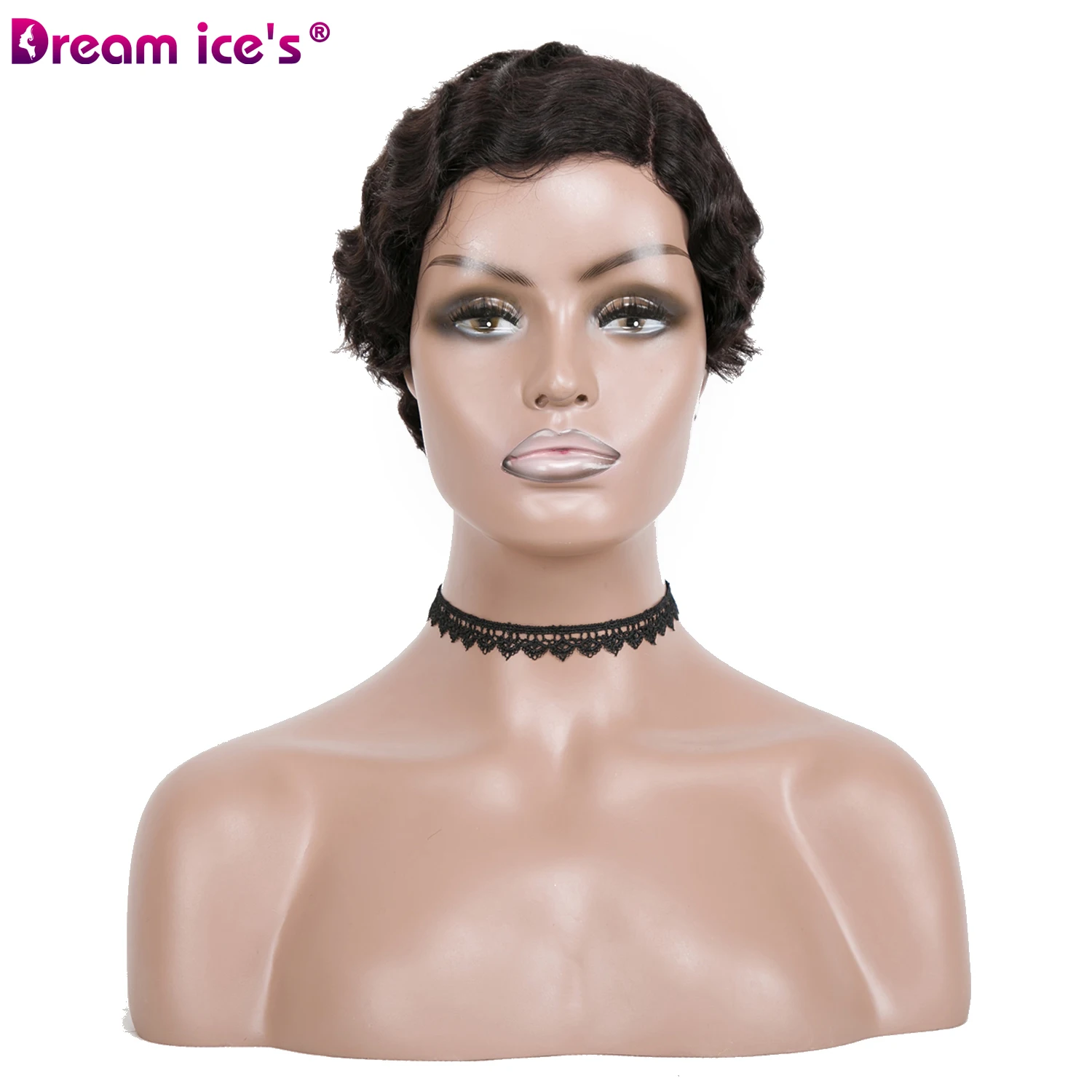 Short Finger Wave Cheap Wigs For Women Remy Human Hair Pixie Cut Wig Short Human Hair Wigs Full Machine Made no Lace Brazilian