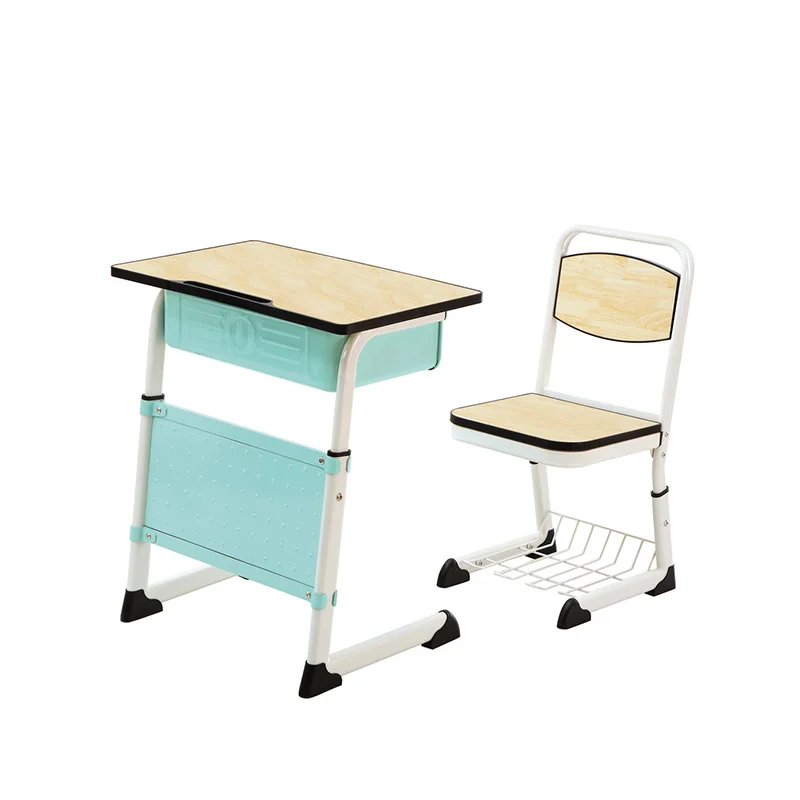 Iron child school furniture desk and chair set
