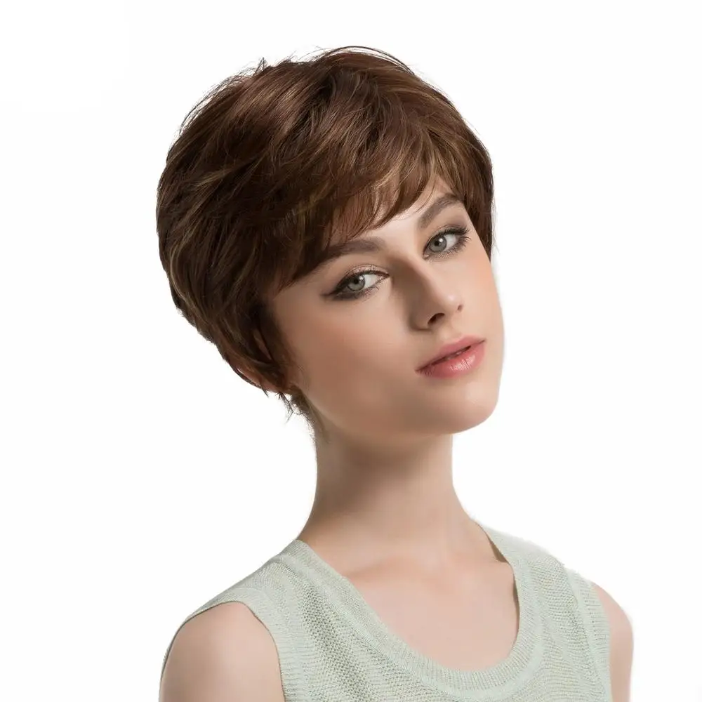 BVR Mixed Color Short Hair Short Ladies Synthetic Wig