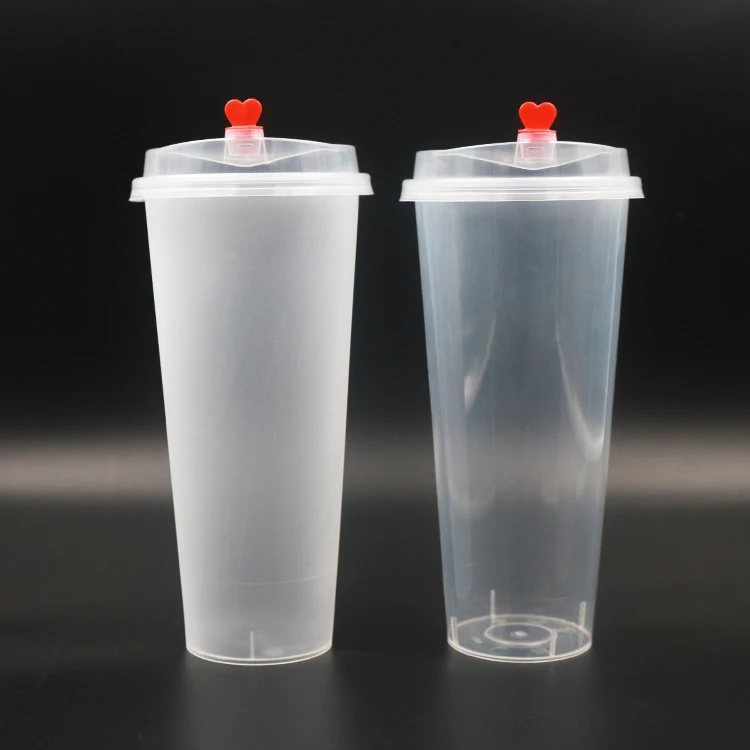 Custom Design Biodegradable Take Away Disposable PP Plastic Juice Cups and Lids