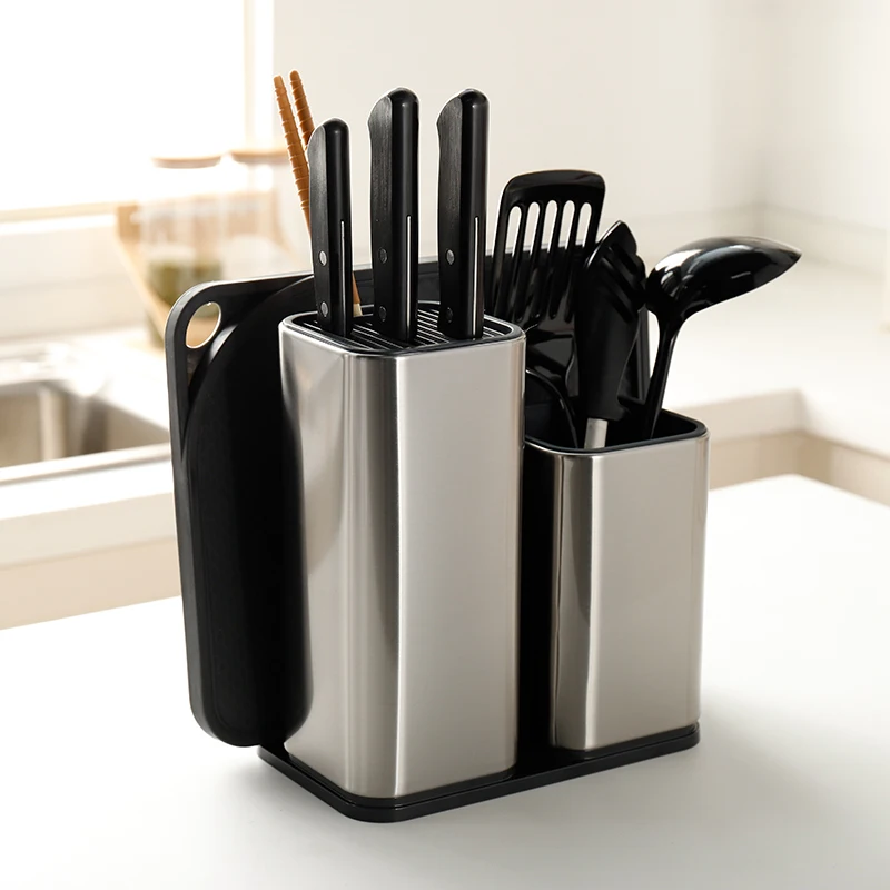 Stainless Steel Spoon Fork Knife Holder Kitchen Storage Rack Kitchen Utensil Holder