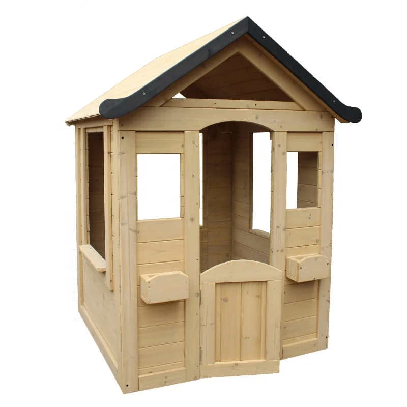 OEM  kids wooden DIY outdoor playhouse for sale