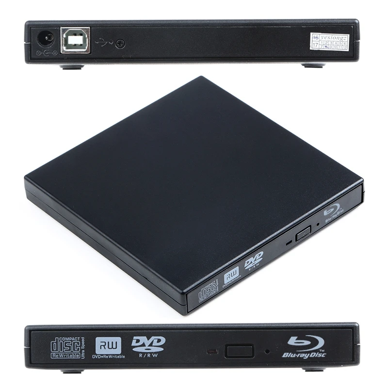 Bluray горелка внешний тонкий USB 2 0 BD-RE CD/DVD RW Запись воспроизведения 3D 4K Blu-Ray диск для ноутбука нетбука
