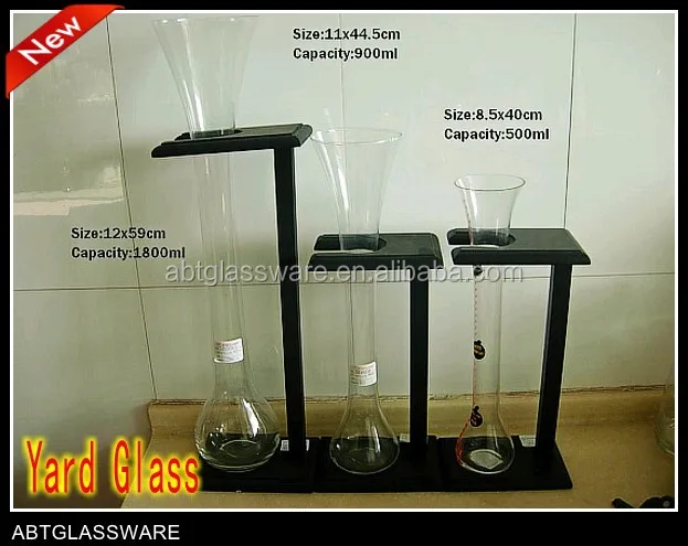 Half Yard of Ale Beer Glass Clear Glass with big size