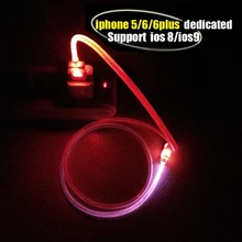 Free shipping Visible Flashing LED Light Charger Data Sync Cable For iphone 5 5C 5S ipod Touch 5 Nano 7 ipad Mini ipad 4