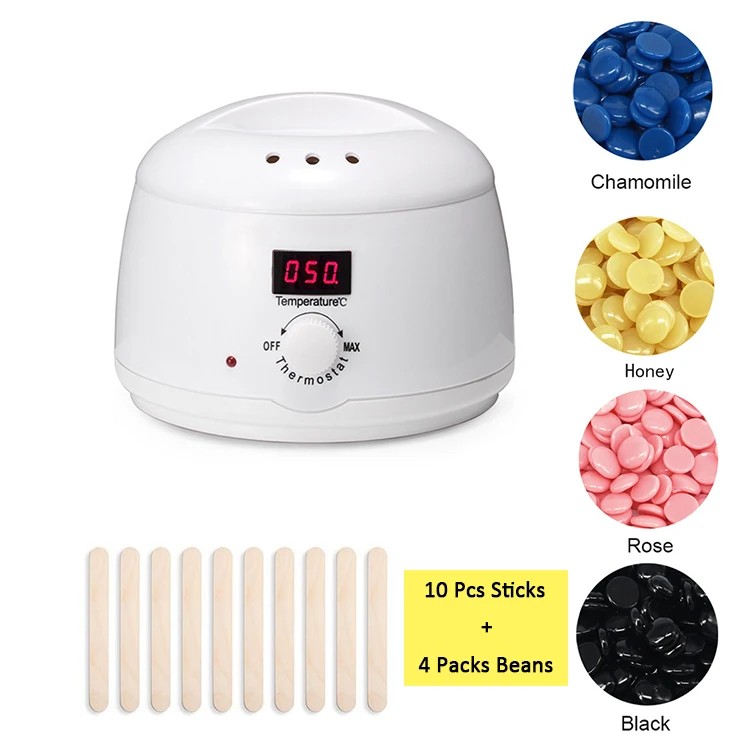 Professional hair removal wax warmer kit with LCD temperature display