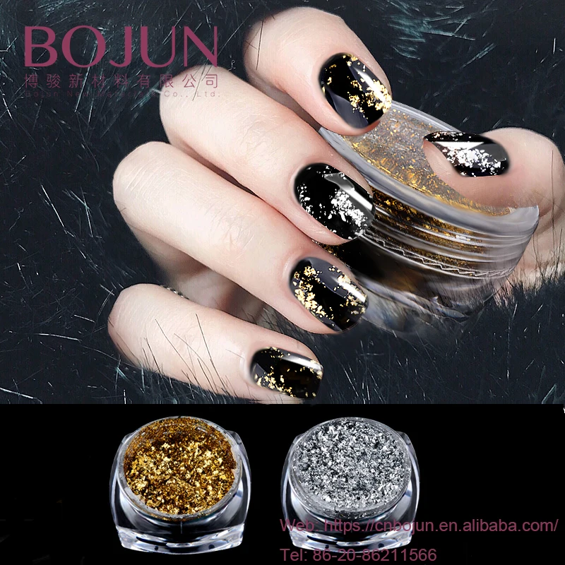 High Gold Flakes Sliver Chrome Glitter Gold Powder Irregular Flakes Glitter Pigment Gold Flakes for Nails
