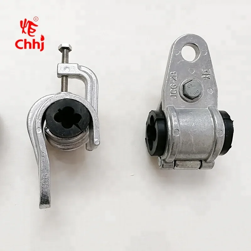 Подвесной зажим для опорного кабеля в изолированном кабеле в накладных линиях