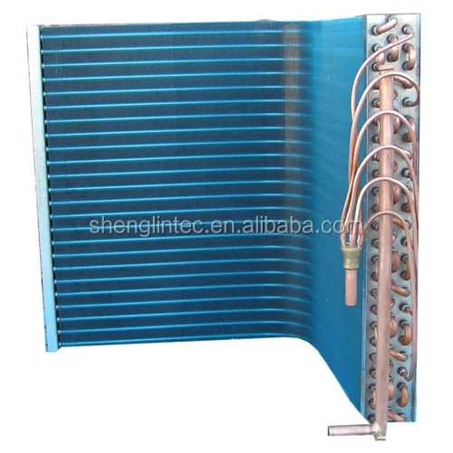 
L,U shape copper tube aluminum fin evaporator coil for heat pump 