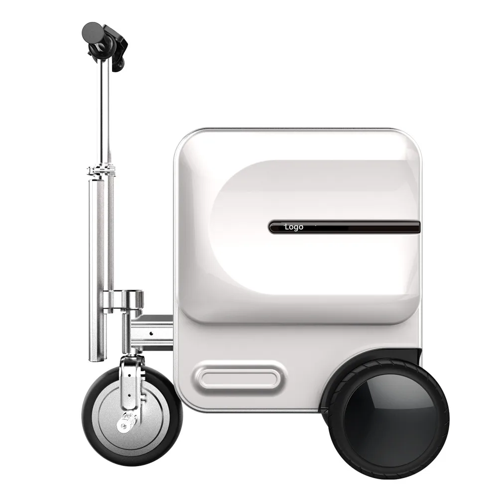 Smart riding with color lighting adjustable height trolley case double riding USB charging suitcase luggage