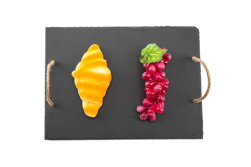 Top Quality Slate Tray 40*30cm Natural Edge Charcuterie Board Slate Cheese Board Charcuterie Board Slate With Handles