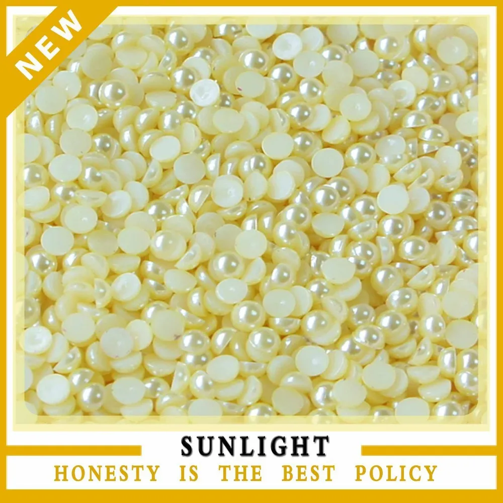 China Supplier Wholesale ABS Imatation Ivory Flat Back Half Round Pearl for Decoration