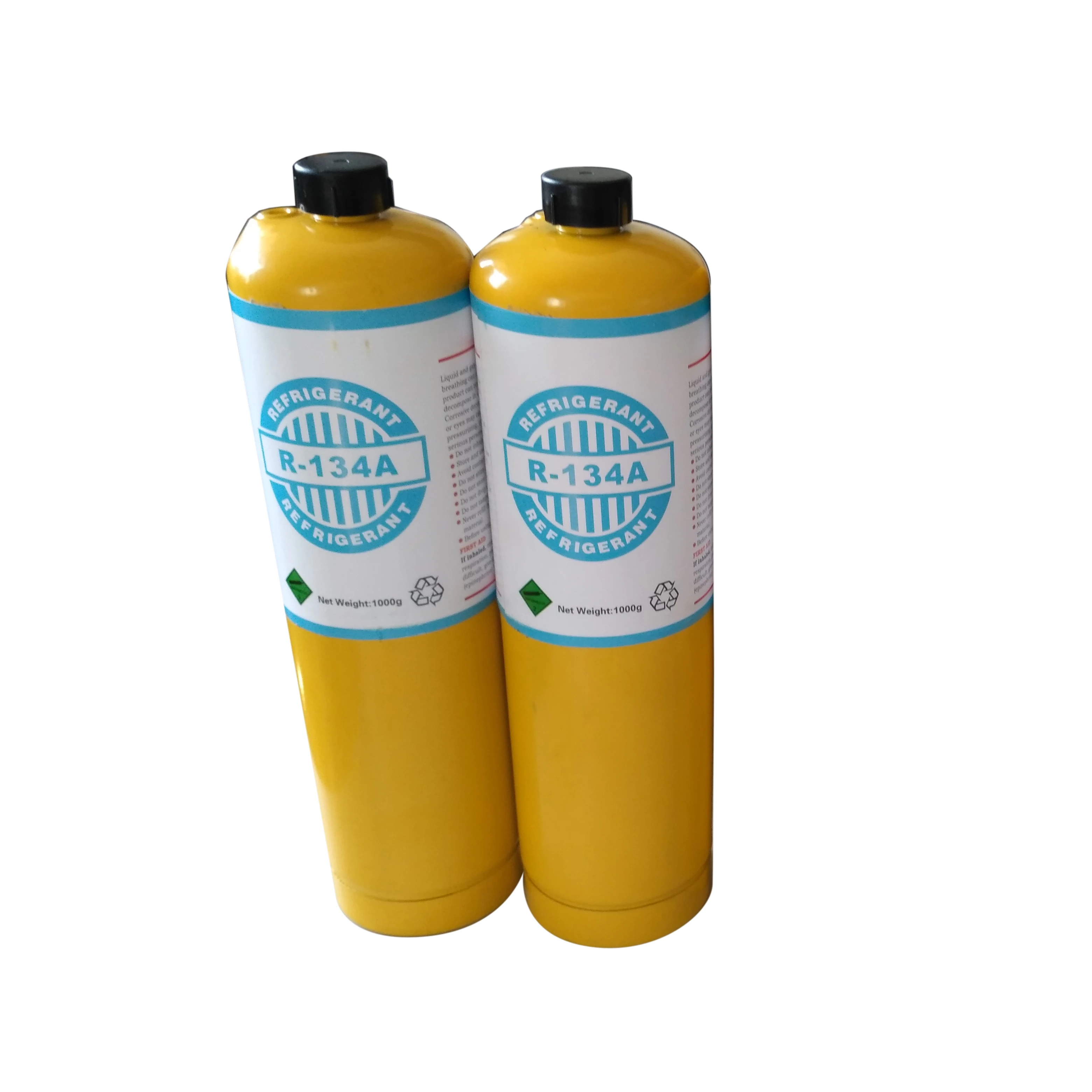 
Hot selling 1kg gas filling weight refrigerant r134a in brazed steel cylinder 99.9% purity prefilled refrigerant R134a for sale 