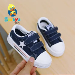 HUANQIU, модная парусиновая обувь со звездами для мальчиков и девочек, белая детская повседневная обувь, 8005