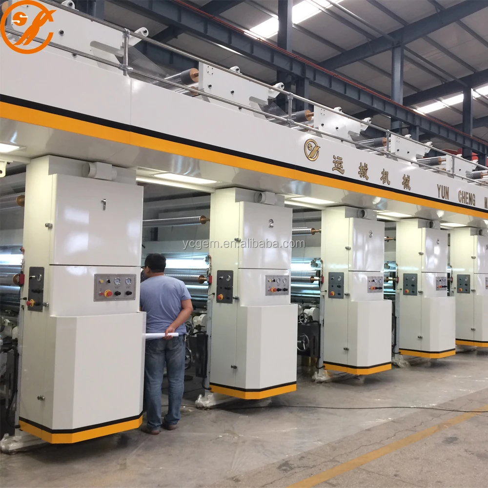 7 Motors PLC Tension Control Plastic Film Rotogravure Printing Machine for Food Flexible Package