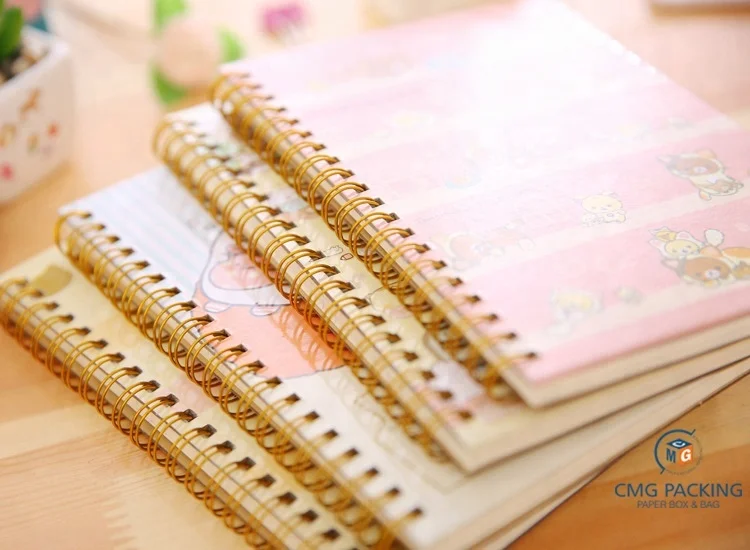 wholesale Paper Spiral Notebook Cartoon Line Hardcover Notebook Diary Japanese Coil Planner Organizer Agenda