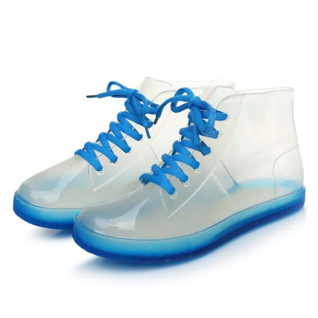 wholesale clear PVC transparent jelly rain boots for women
