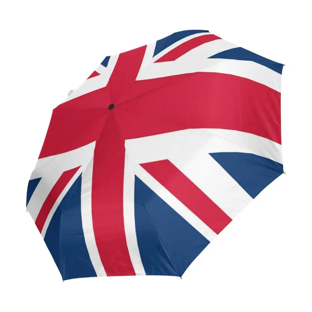 Union Jack British Flag 3 Folds Auto Open Close Umbrella