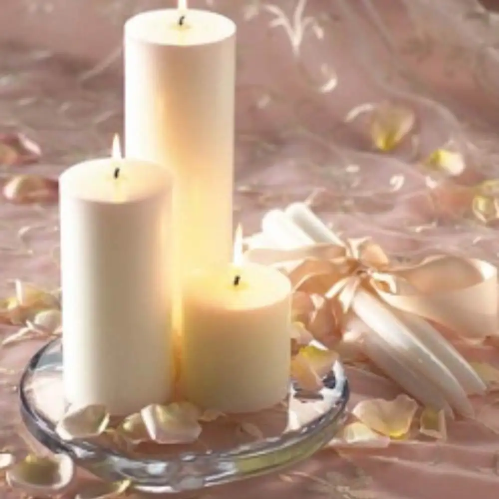 Paraffin Wax Pillar White Candles