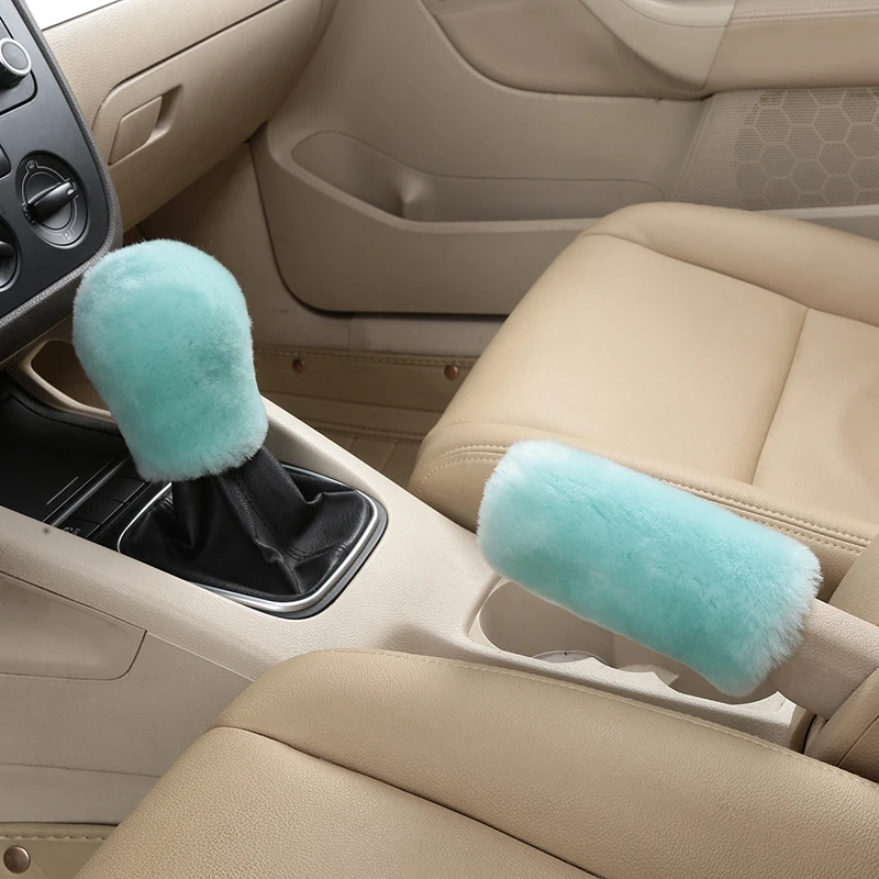 Genuine Sheepskin dildo Leather Custom Car Led Gear Knob Covers For Car Accessories