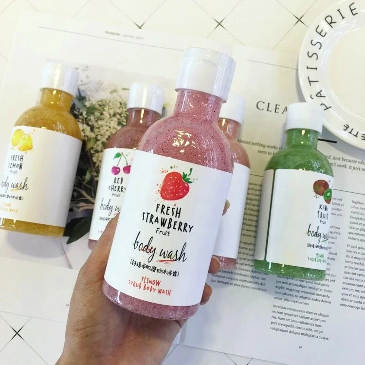 
 Отшелушивающий отбеливающий гель-скраб для тела Yesnow с фруктами для удаления омертвевшей кожи  