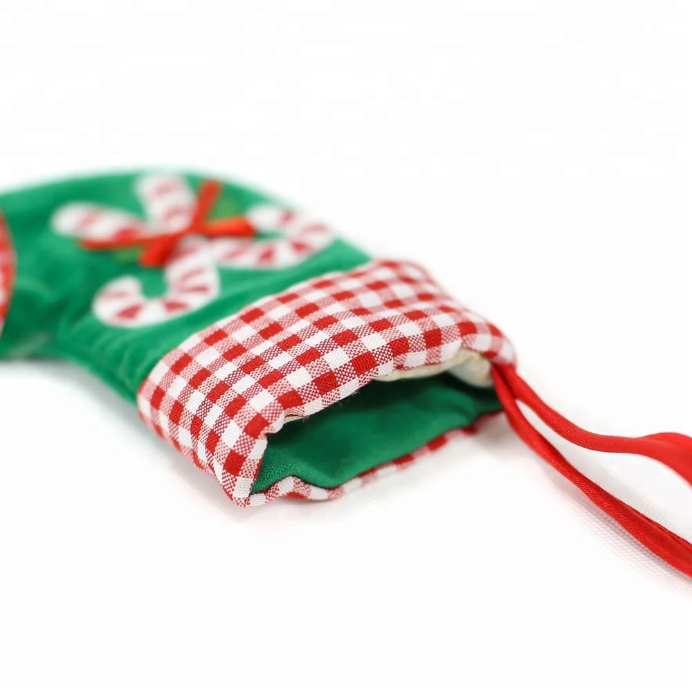Applique Crutch Stocking Socks Imported Christmas Ornaments