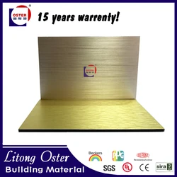 Hair Line Brushed Aluminium Silver Gold Aluminium Composite Sheet