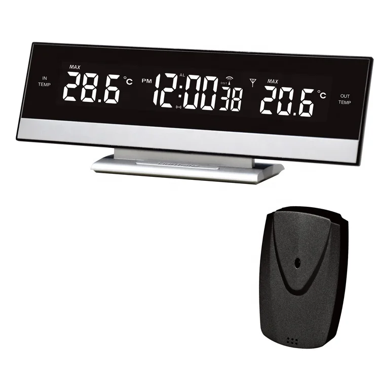 Large LED Digital Display Table Electronic Wireless Indoor Outdoor Thermometer Weather Station Alarm Clock