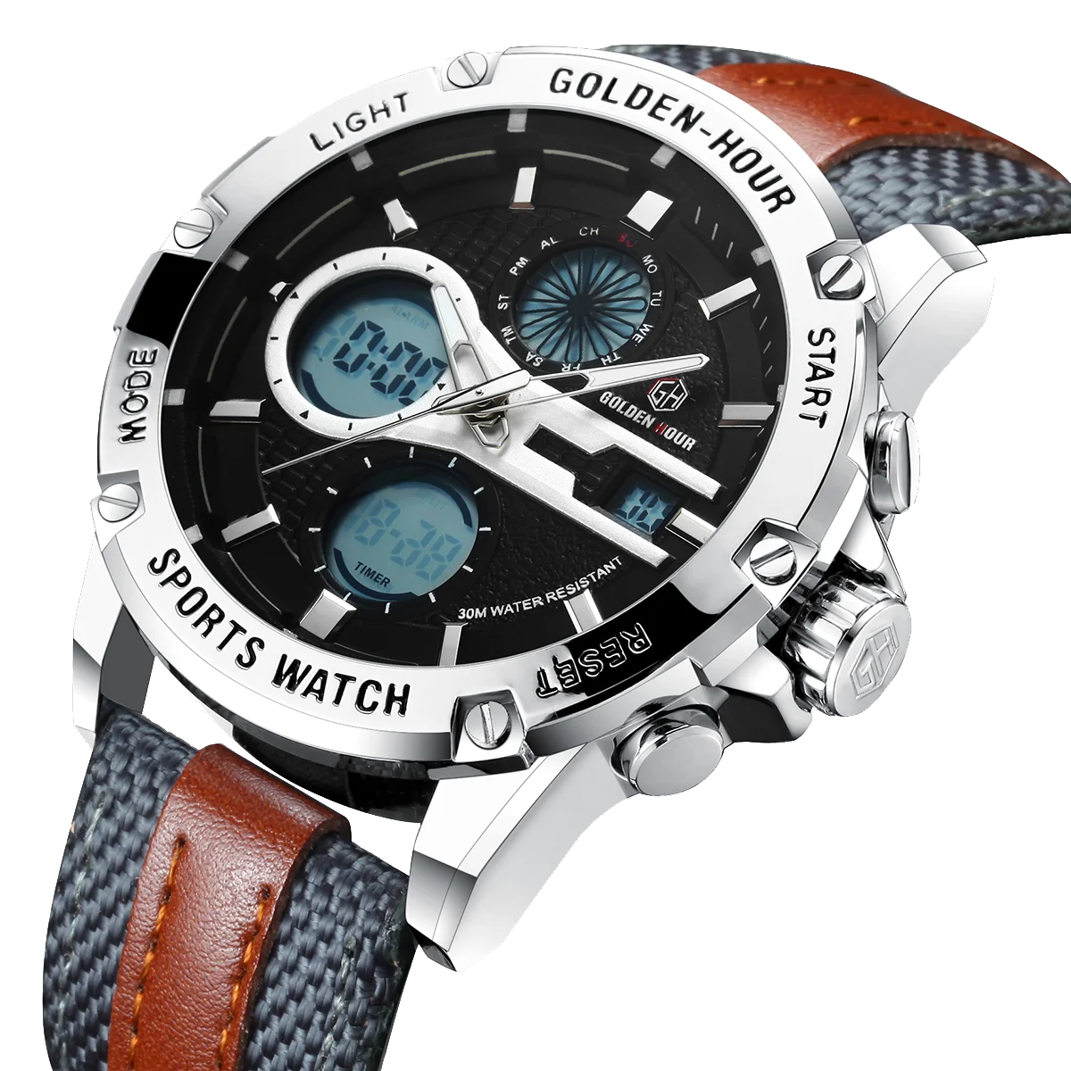 
LED digital wrist watch luxury brand custom logo fashion sport quartz watch nylon watch band 