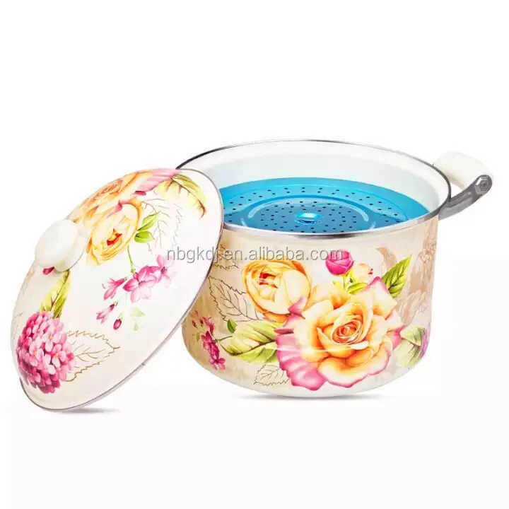SS steamer with glass lid and SS gird
