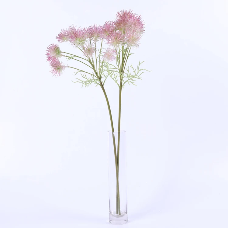 Soft Rubber Edelweiss Artificial Flower Green Plant Wholesale Leafless Albizia Flower Fashion Home Decor