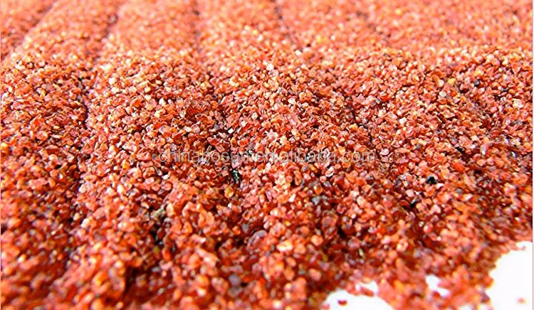 Garnet Sand Blasting 20/40 30/60 W60 W80 Water Jet Cutting Garnet Grit Metal Red Sand Blasting Media Melamine Plastic Grit 40/60