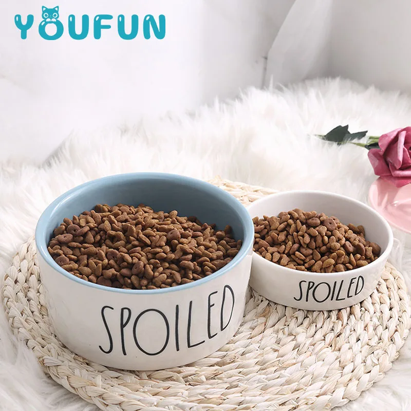 2019 Wholesale Most Popular Cute Cartoon Ceramic Non-slip Pet Feeder Drinking Bowl For Dogs And Cats