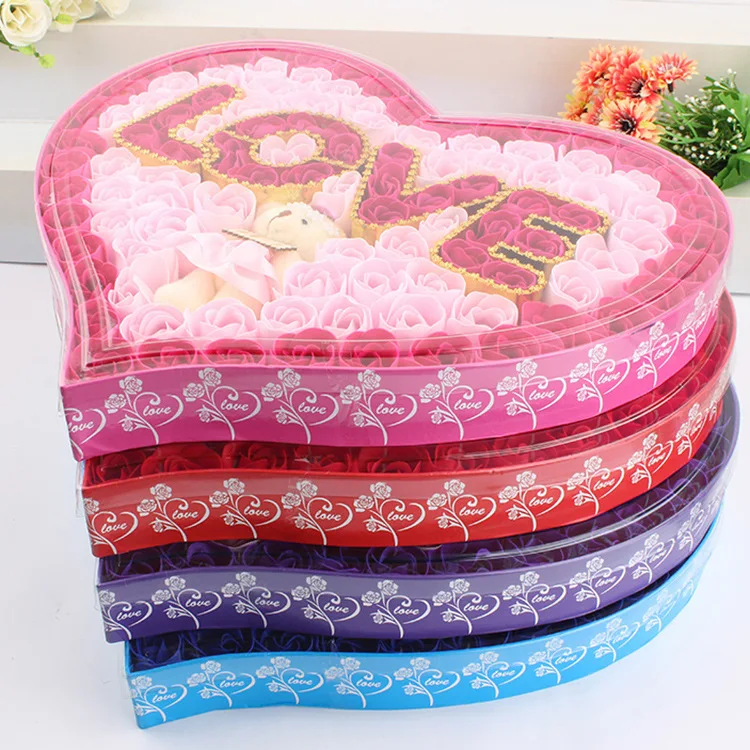 decorative artificial flower heart-shaped soap carved flower for wedding