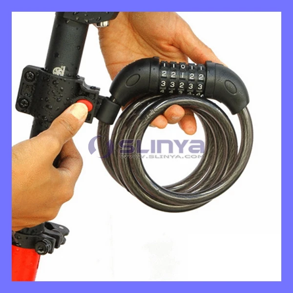 Bike Accessories Bicycle Lock Anti-lost Cable Lock Waterproof Colorful with Password