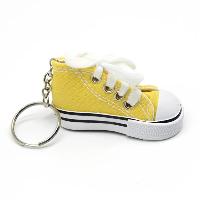 Wholesale customizable Cute Academic style Cotton Canvas Shoes Key Chain Promotion Creative Keychain Gift Keychain