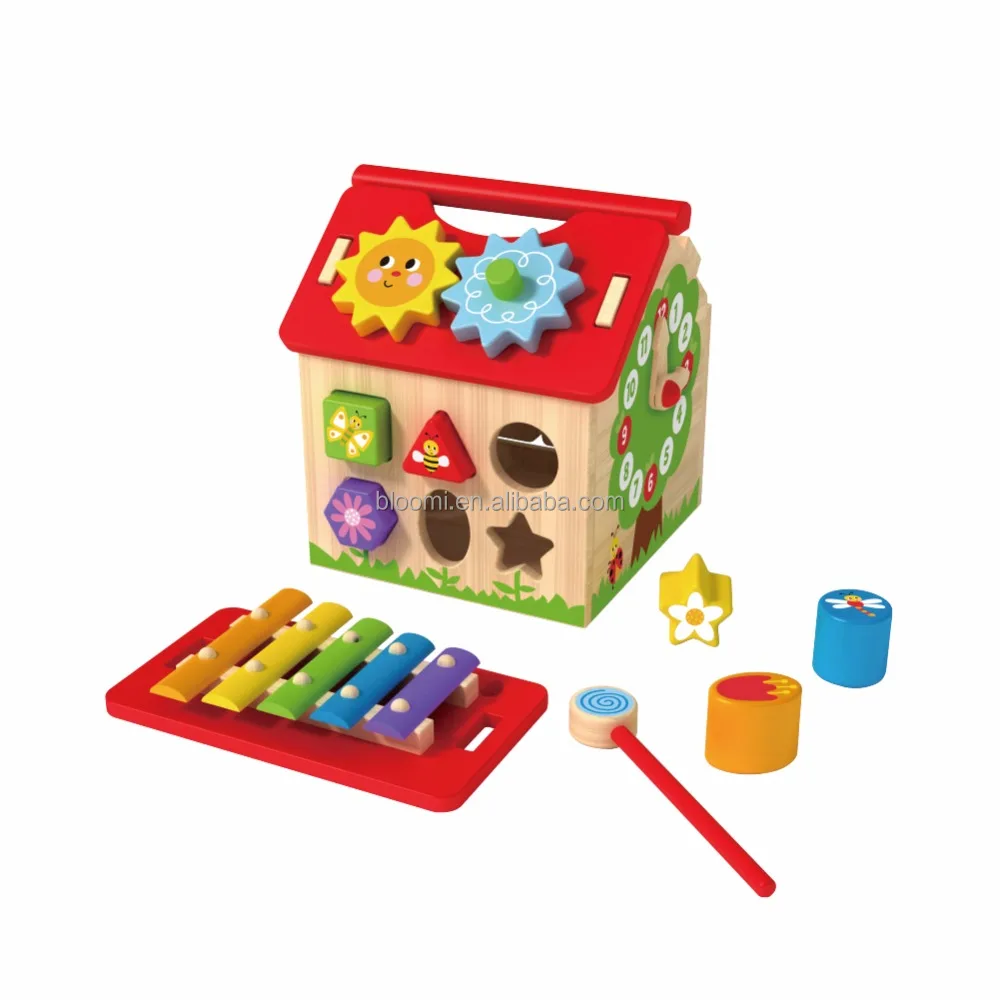 Wooden Intelligence toy Early childhood educational multifunctional wisdom house and musical instrument