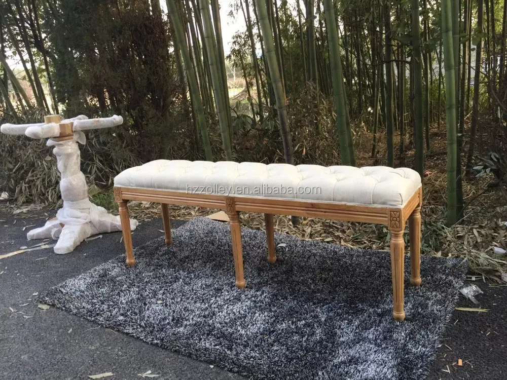 Solid wood backless bench/garden bench living room ottoman/stool recliner chair