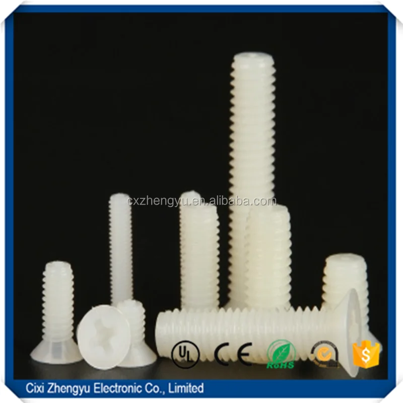 Nylon Countersunk Cross Screw, Nylon Flat Screw, Nylon Countersunk Screw (M2.5-M5)