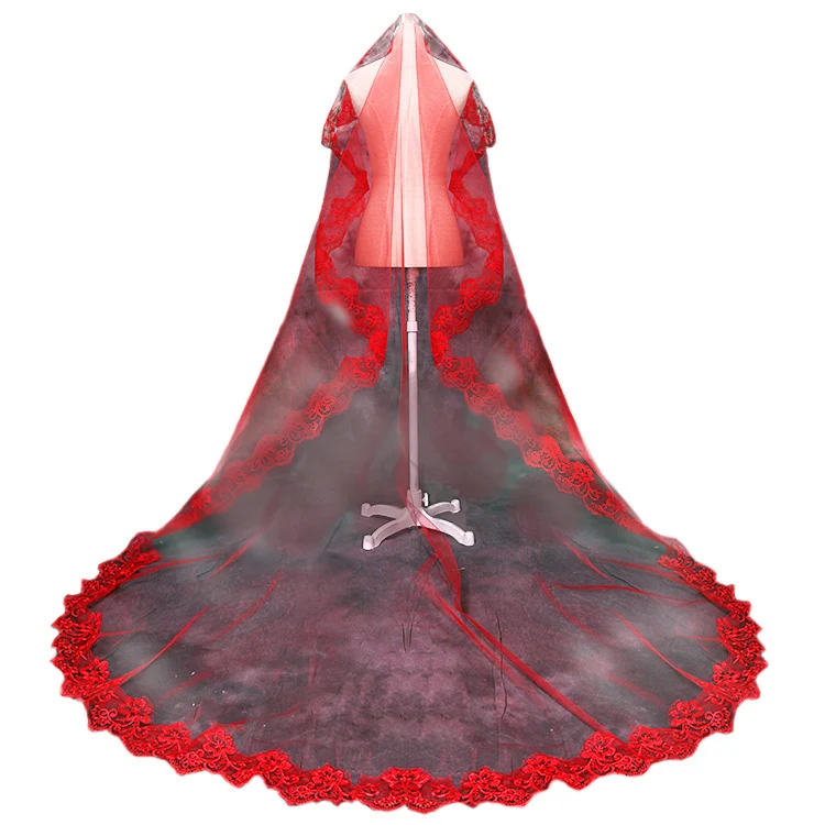 
Hot sell Wholesale Fahion Elegant Wedding Dress Accessories Bridal Tulle Appliqued long Veil 