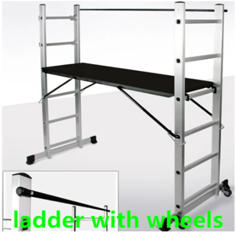 DELILADDER Adjustable platform scaffolding multipurpose aluminium ladder