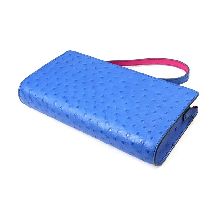 Wholesale designer fashion Ostrich Leather clutch bag for women, leather wallet