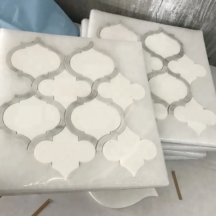 thassos white mix carrrara white lantern marble mosaic tile