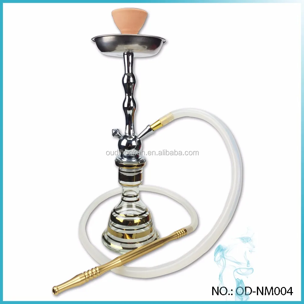 Оптовая продажа золотой кальян роскошный дизайн Китай Средний акрил обычный металлический