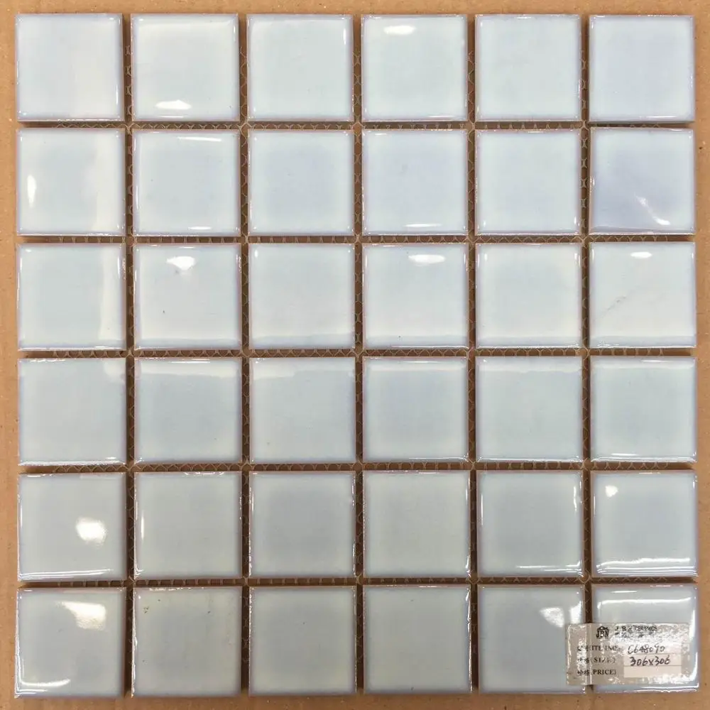 china low price ceramic glass mosaic for swimming pool tile porcelain material white mosaic tile square design mosaic tile