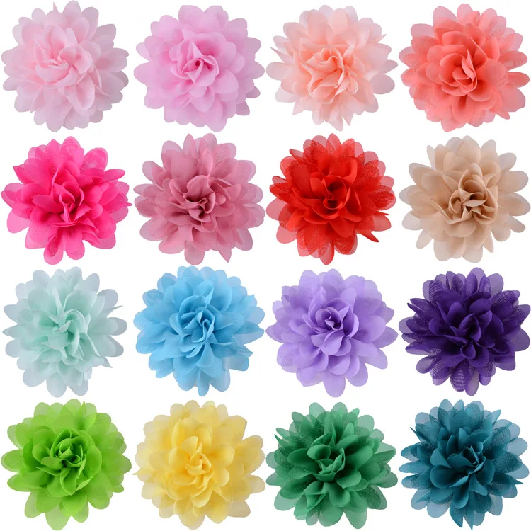 Factory sell 10cm laser cut chiffon fabric flowers (62134850422)